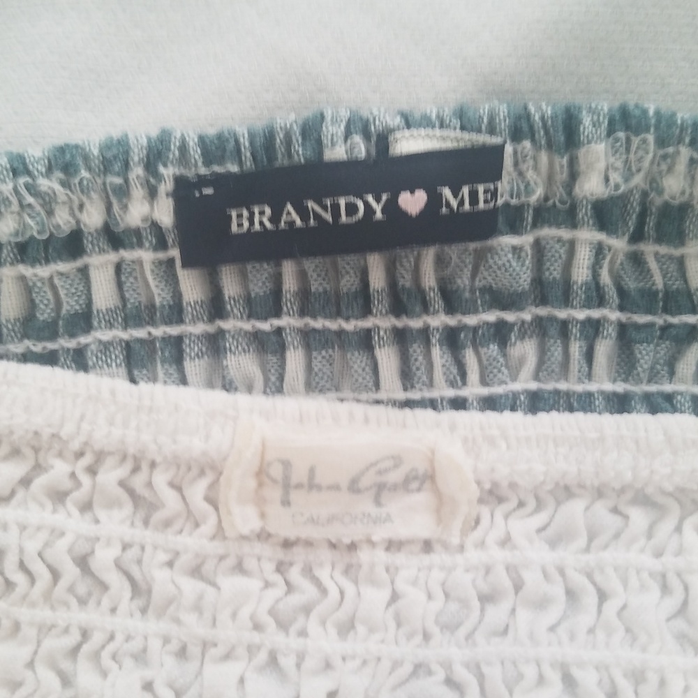 Brandy Melville 2 Bralettes Green Gingham & Blush - Picture 4 of 4